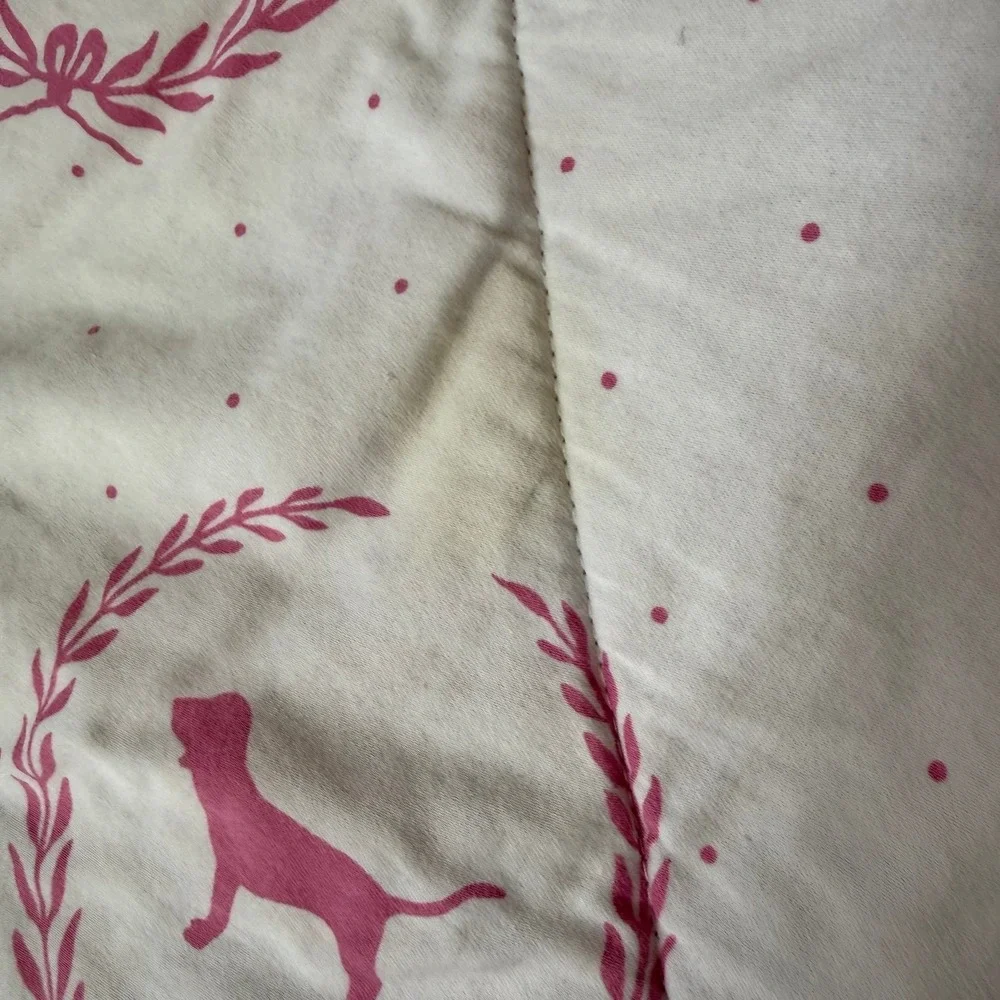 Vintage Victoria's Secret Pink Reversible Comforter Twin/Twin XL monogram dog‎
